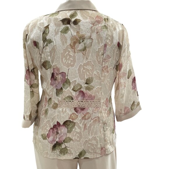 RM Richards 3 Piece Set Floral Jacket Top Pants Size 18 Grannycore Modest Outfit - Picture 7 of 14